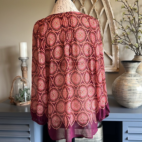 Sheer Rose & Olive top with Free People Bralette - Picture 4 of 7